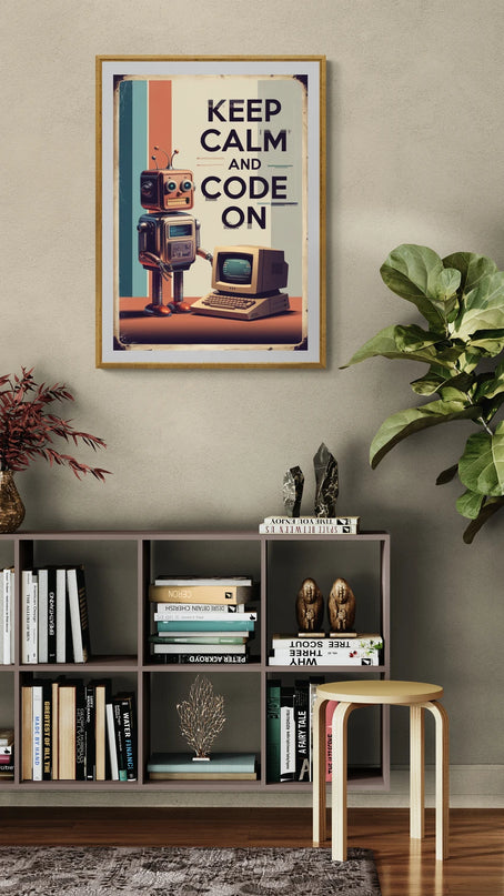 Affiche vintage code informatique rétro