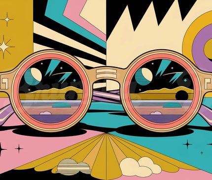 Affiche lunettes de soleil rétro