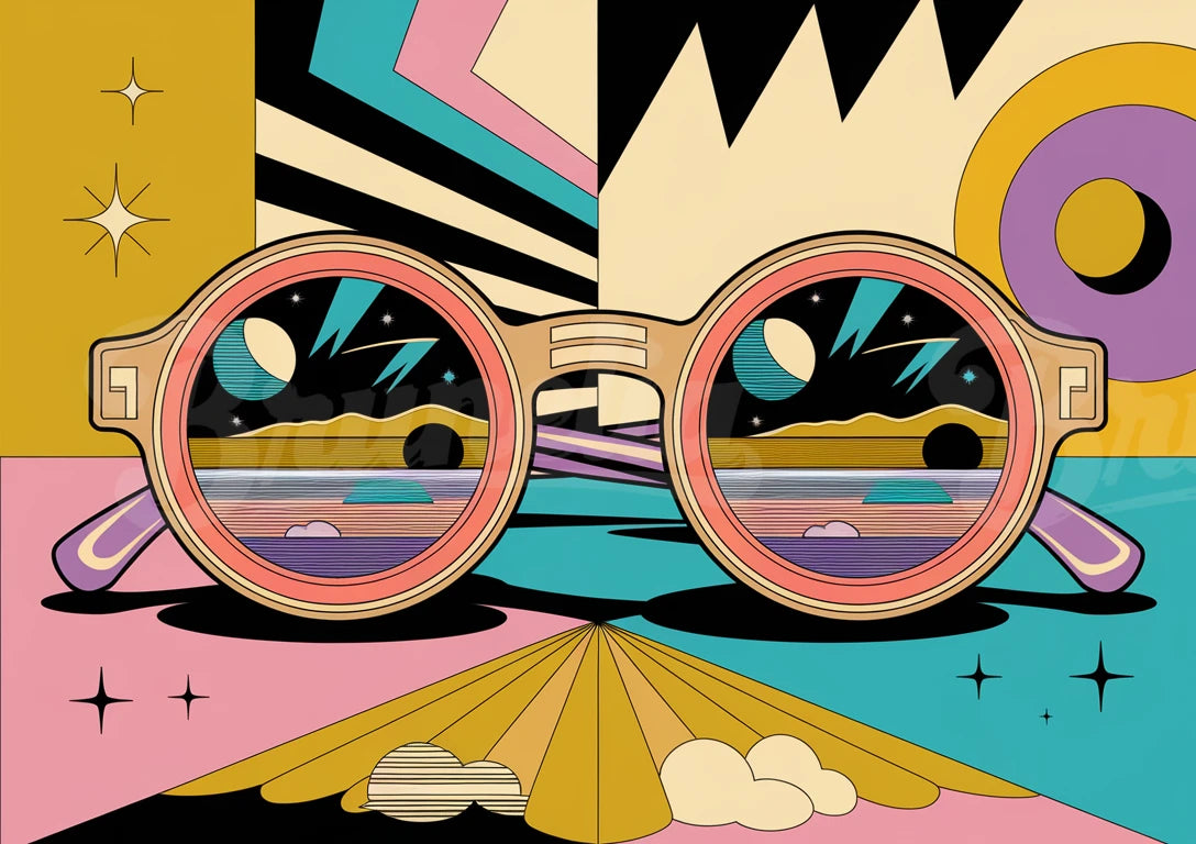 Affiche lunettes de soleil rétro