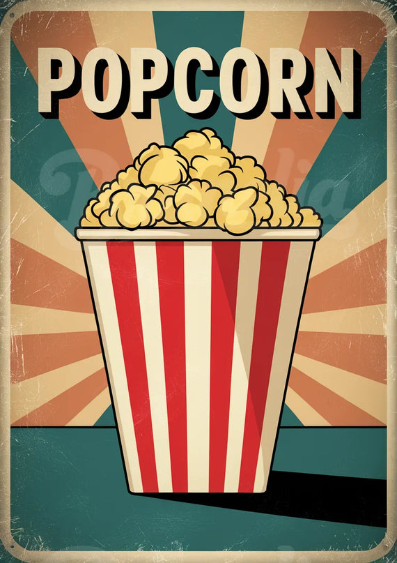 Affiche pop-corn vintage