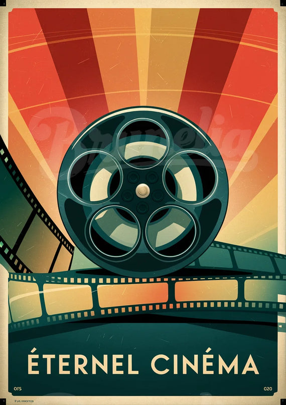 Affiche bobine de film vintage