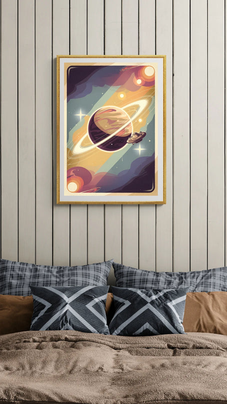 Affiche vintage planète rétro copie