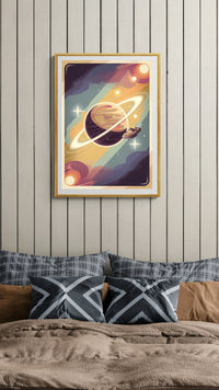 Affiche Exploration Spatiale Rétrofuturiste