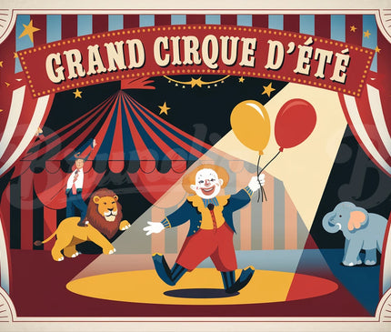 Affiche vintage tickets d’entrée de cirque