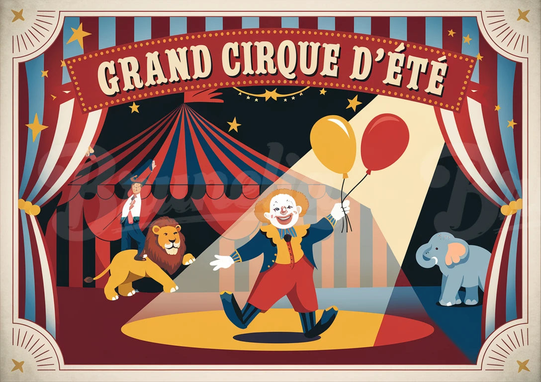 Affiche vintage tickets d’entrée de cirque