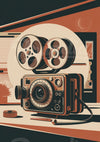 Affiche caméra cinéma rétro années 1950