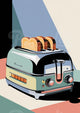 Affiche grille-pain rétro années 1950 design vintage