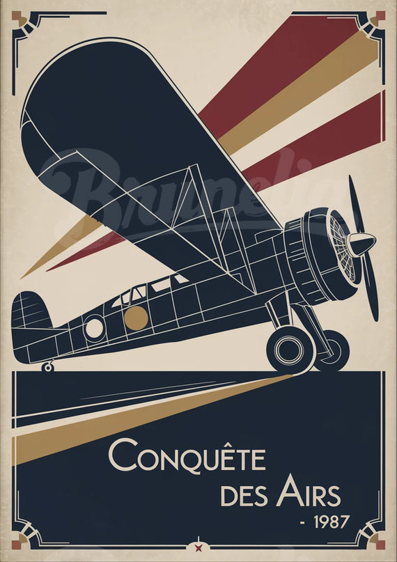affiche vintage silhouette d’avion