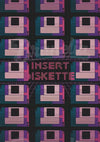 Affiche rétro disquettes informatiques années 80