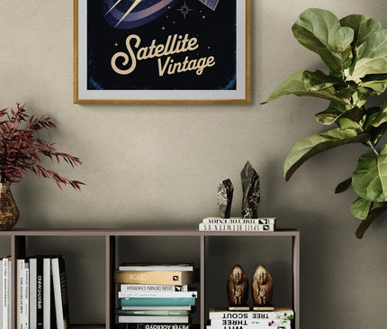 Affiche vintage satellite rétro