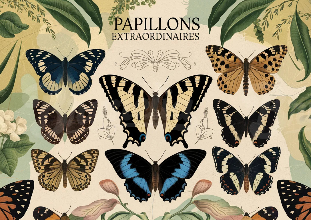affiche papillon vintage