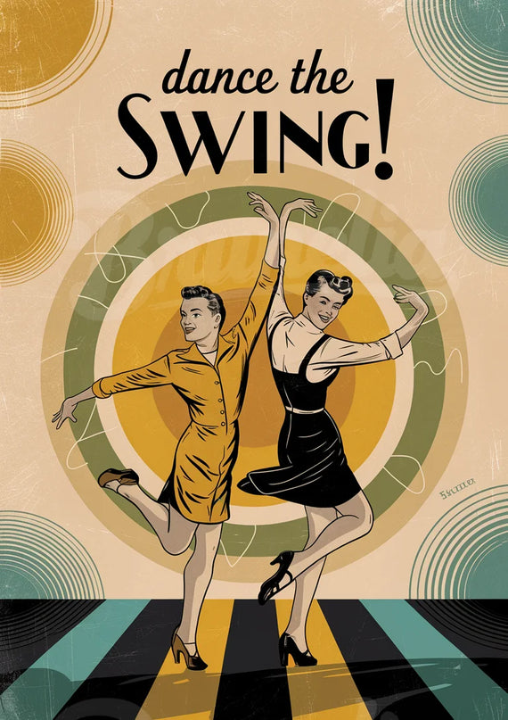 Affiche danse swing vintage