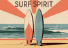 Affiche Spirit planche de surf rétro années 50 Surf
