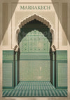 Affiche Marrakech architecture porte traditionnelle marocaine