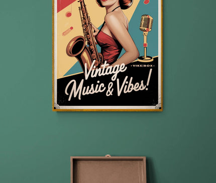 Affiche pin-up et musique vintage