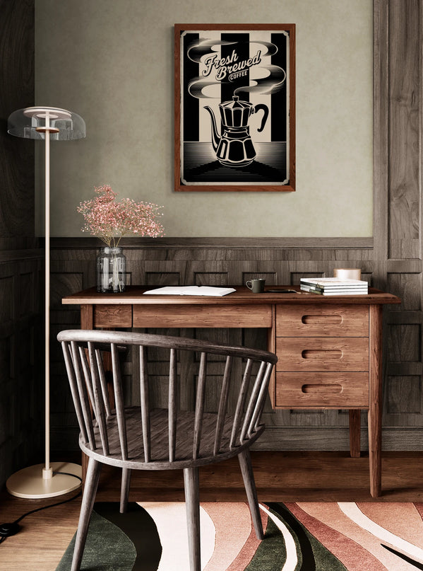 affiche cuisine vintage noir et blanc