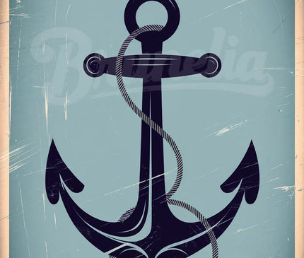 Affiche vintage ancre marine