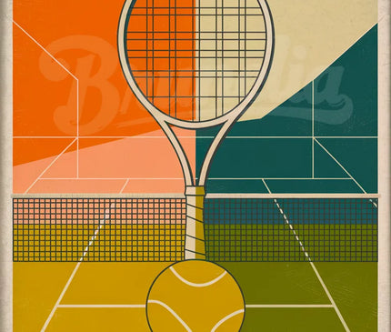 Affiche vintage affiches illustrées tennis copie