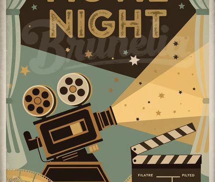 Affiche projection cinéma rétro