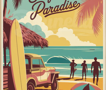 Pack Surf — 4 affiches A4 · Sélection 2 — pack d'affiches vintage Brunelia