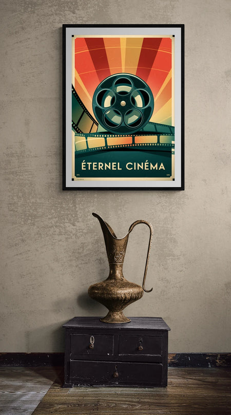 Affiche bobine de film vintage