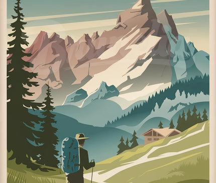 affiche randonnée vintage