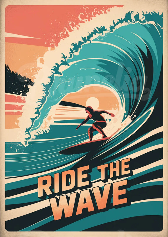 Affiche vintage affiches publicitaires surf