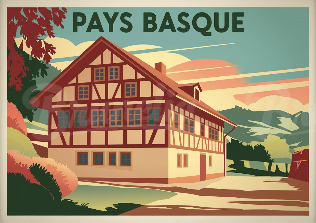 affiche vintage pays basque