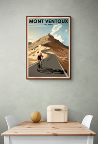 Affiche cyclisme Mont Ventoux montagne vintage