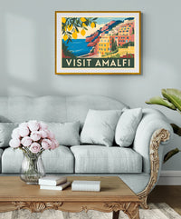 Affiche Amalfi côte italienne architecture colorée