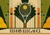 Affiche raquette de tennis Art déco années 1920