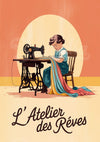 Affiche couture rétro L’Atelier des Rêves