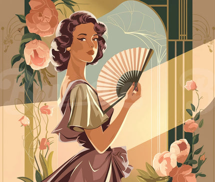 poster femme romantique rétro
