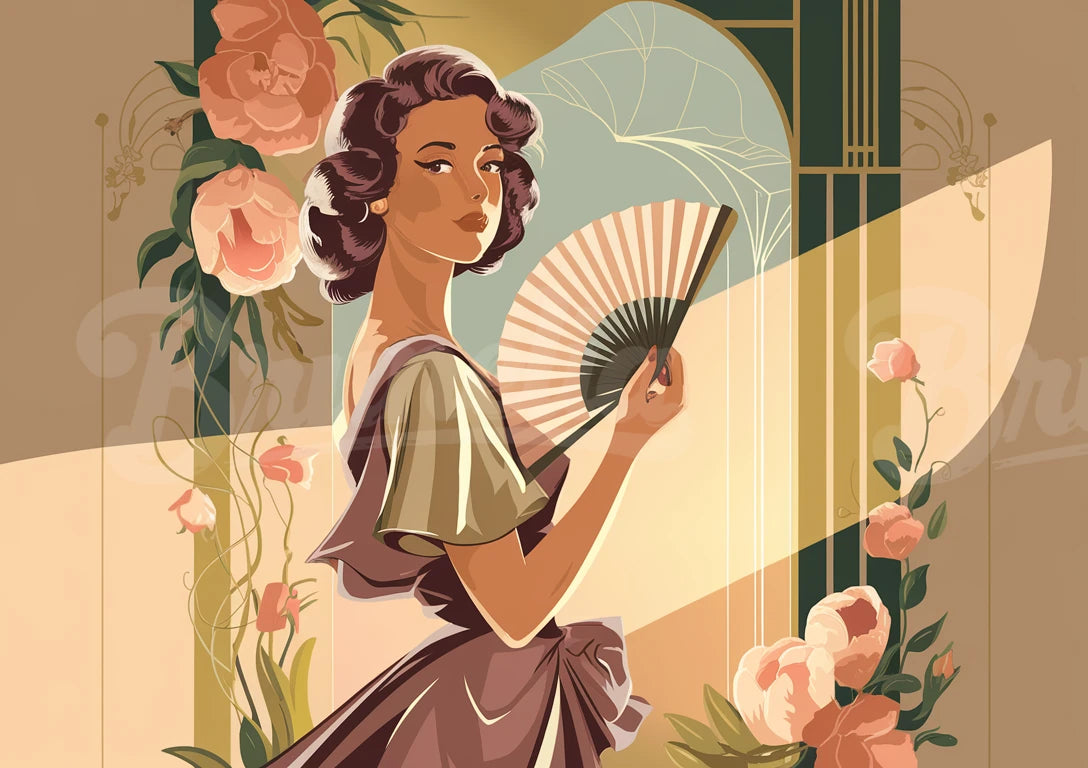 poster femme romantique rétro