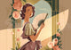 Affiche femme élégante et éventail années 1920