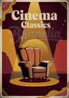 Affiche Cinéma rétro fauteuil de spectateur années 30