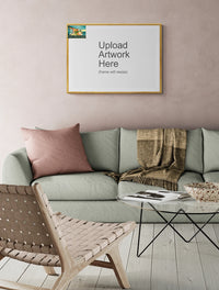 Affiche Côte d'Azur maisons colorées falaises méditerranéennes