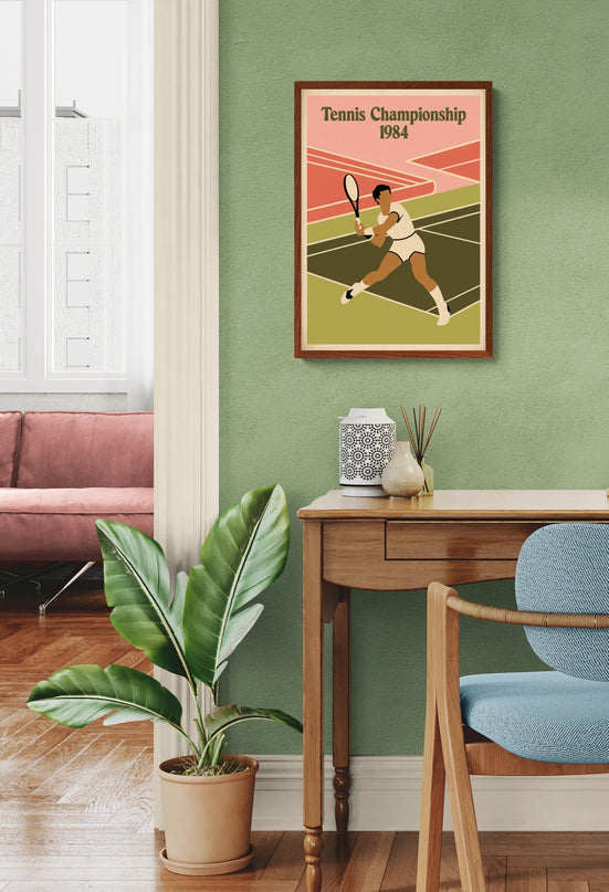 Affiche vintage score de tennis