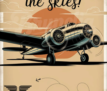 affiche avion vintage