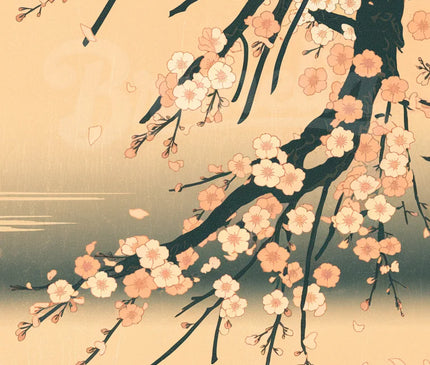 Affiche cerisier japonais vintage