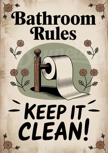 affiche déco WC rustique copie
