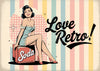 Affiche rétro pin up et soda années 1950