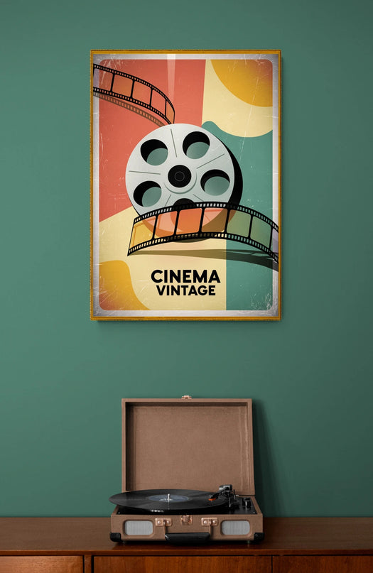 Affiche vintage bobine de film rétro