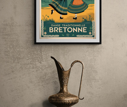 Affiche vintage danse bretonne
