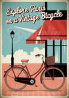 Affiche Balade à Vélo dans Paris Rétro