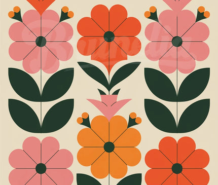 Affiche vintage marché aux fleurs