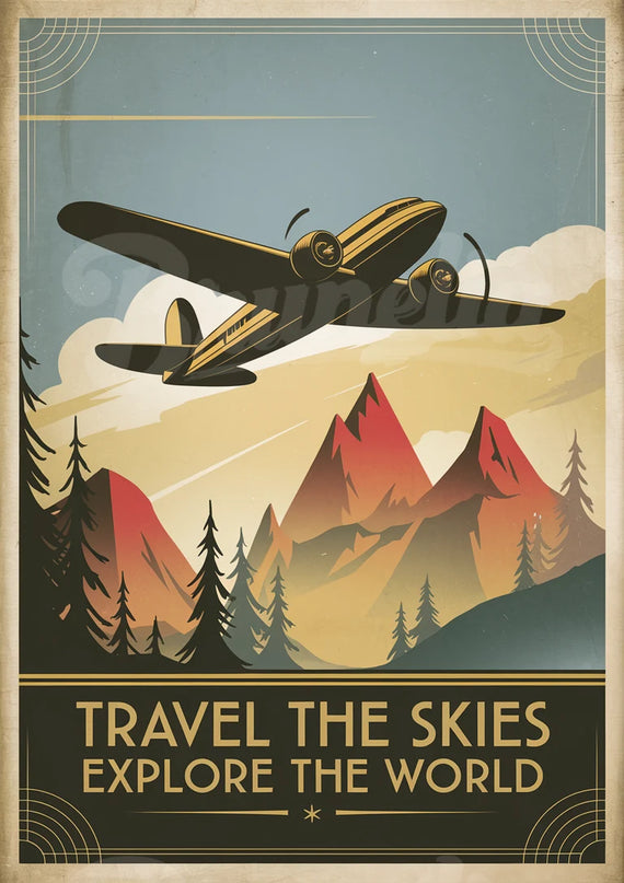 affiche aviation vintage