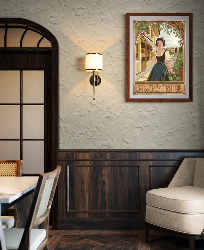 Affiche ambiance brasserie vintage
