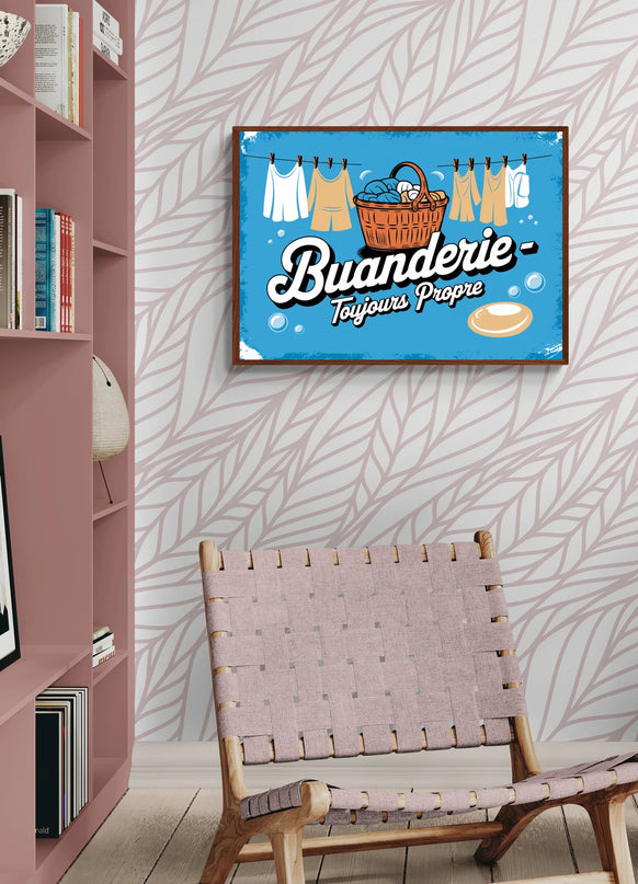 affiche buanderie vintage