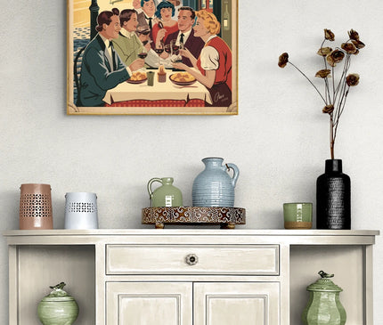 Affiche vintage bouchon lyonnais